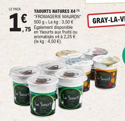 yaourts natures x4 "fromagerie mauron"