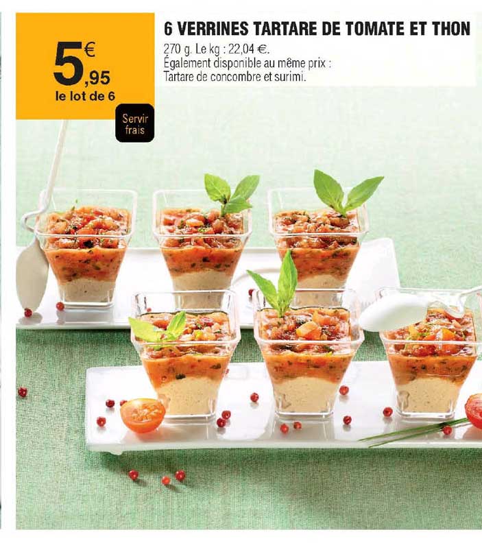 6 Verrines Tartare De Tomate Et Thon