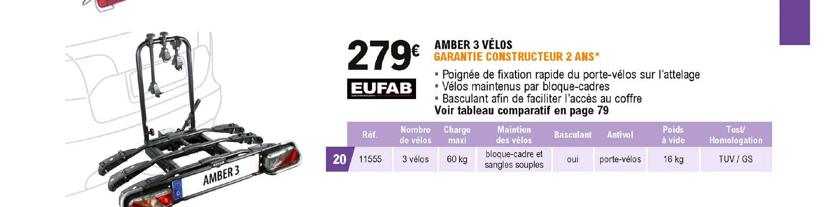 amber 3 vélos eufab