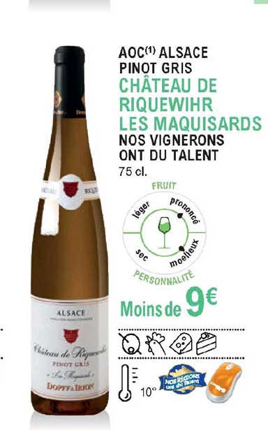 aoc alsace pinto gris château de riquewihr les maquisards