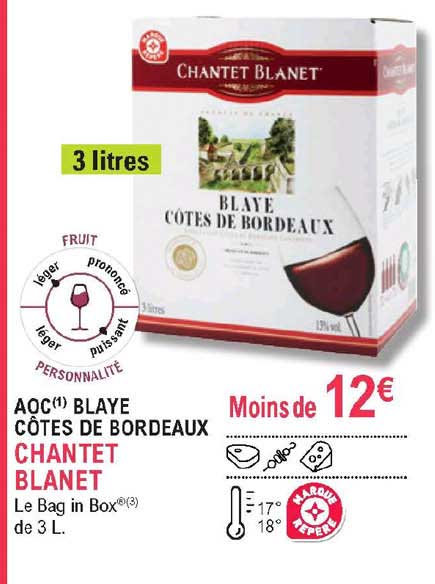 aoc blaye côtes de bordeaux chantet blanet