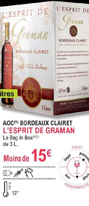 aoc bordeaux clairet l'esprit de graman
