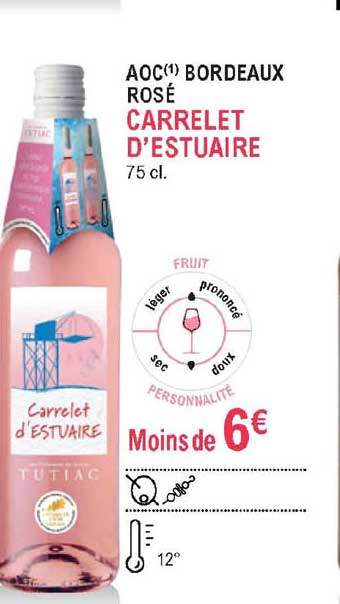 Aoc Bordeaux Rosé Carrelet D'estuaire