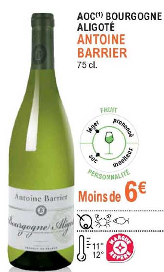 Aoc Bourgogne Aligoté Antoine Barrier