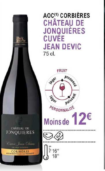 Aoc Corbières Château De Jonquières Cuvée Jean Devic