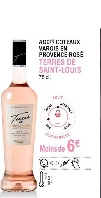 aoc coteaux varois en provence rosé terres de saint louis