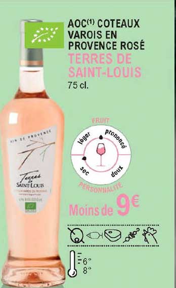 aoc coteaux varois en provence rosé terres de saint louis