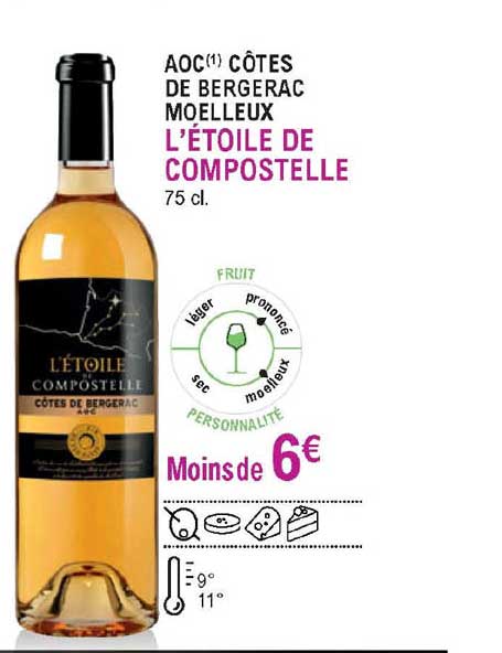 aoc côtes de bergerac moelleux l'étoile de compostelle
