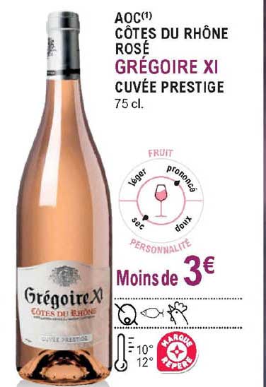 aoc côtes du rhône rosé grégoire xi cuvée prestige