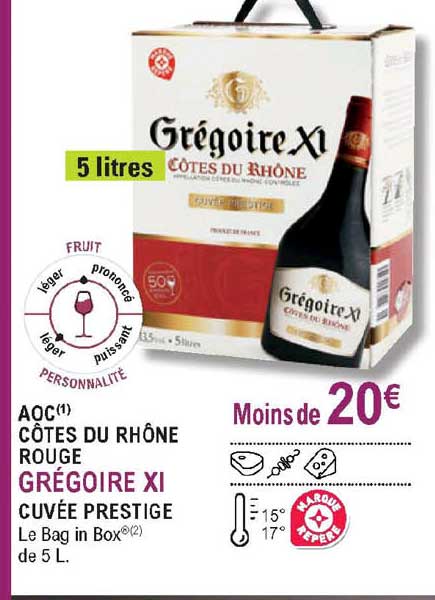 aoc côtes du rhône rouge grégoire xi cuvée prestige