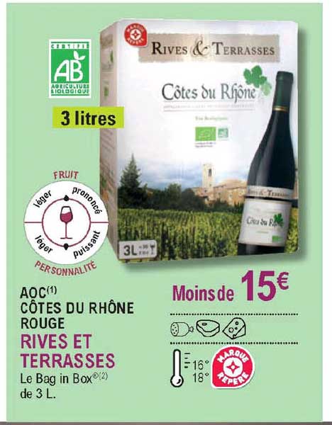 aoc côtes du rhône rouge rives et terrasses