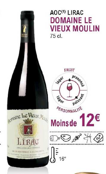 Aoc Lirac Domaine Le Vieux Moulin
