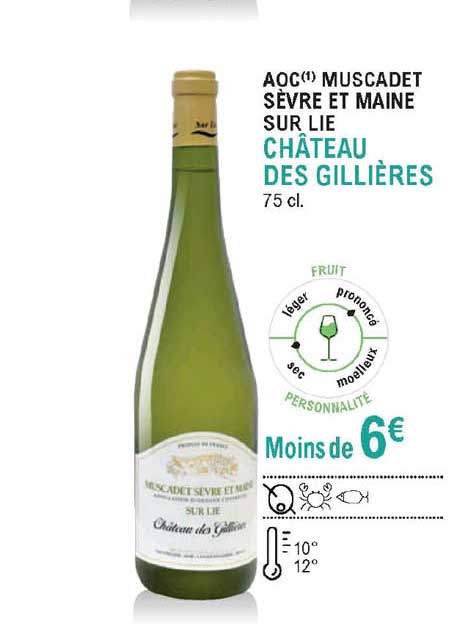 aoc muscadet sèvre et maine sur lie château des gillières