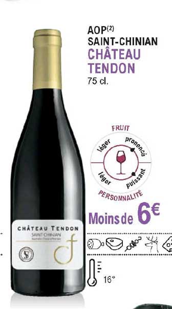 aop saint chinian château tendon