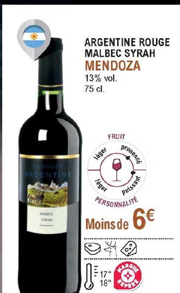 Argentine Rouge Malbec Syrah Mendoza