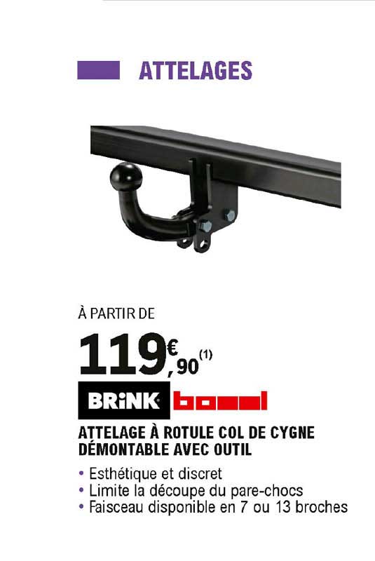 attelage à rotule col de cygne démontable avec outil