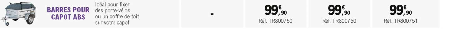 barres pour capot abs