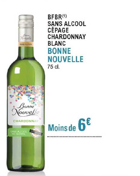 bfbr sans alcool cépage chardonnay blanc bonne nouvelle