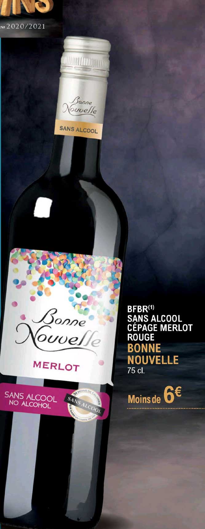 bfbr sans alcool cépage merlot rouge bonne nouvelle