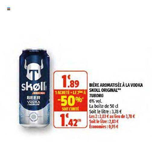 bière aromatisée à la vodka skoll original tuborg