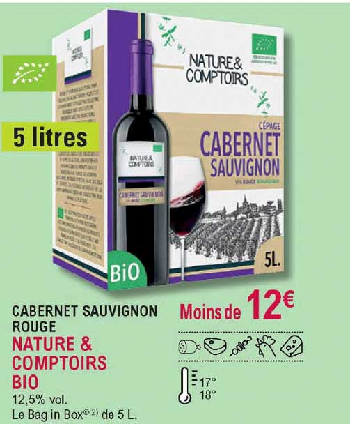 cabernet sauvignon rouge nature & comptoirs bio