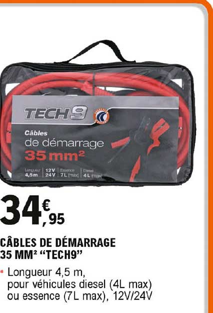câbles de démarrage 35 mm2 "tech9"