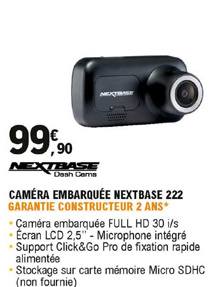 caméra embarquée nextbase 222