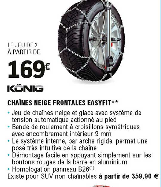 chaînes neige frontales easyfit