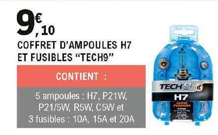 Coffret D'ampoules H7 Et Fusibles "tech9"