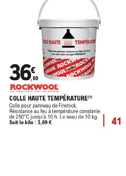 colle haute température rockwool