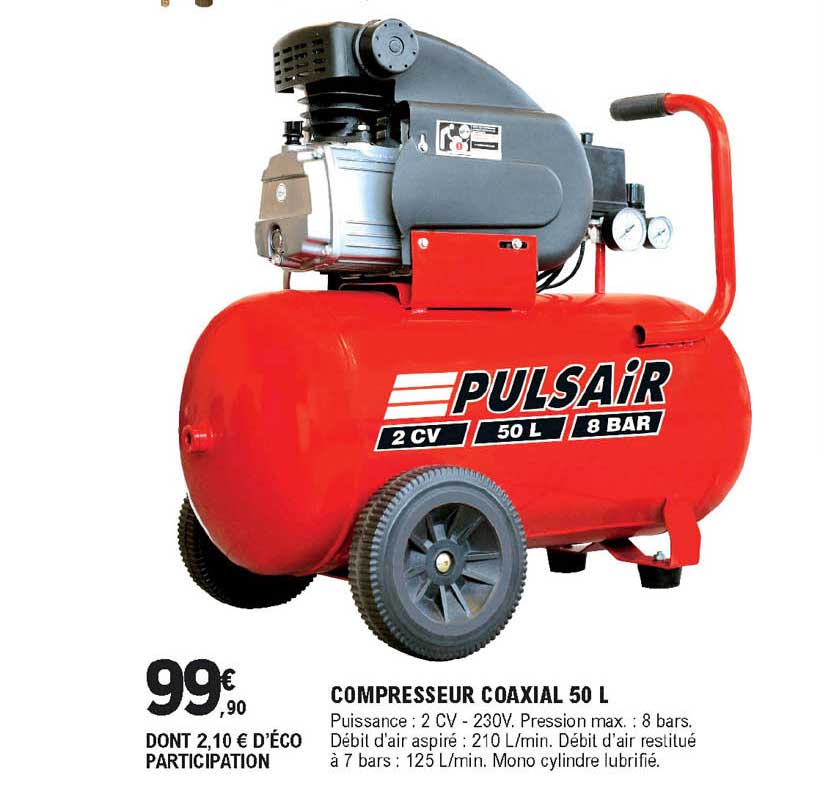 compresseur coaxial 50 l