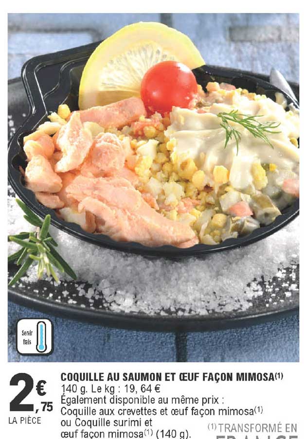 coquille au saumon et œuf façon mimosa