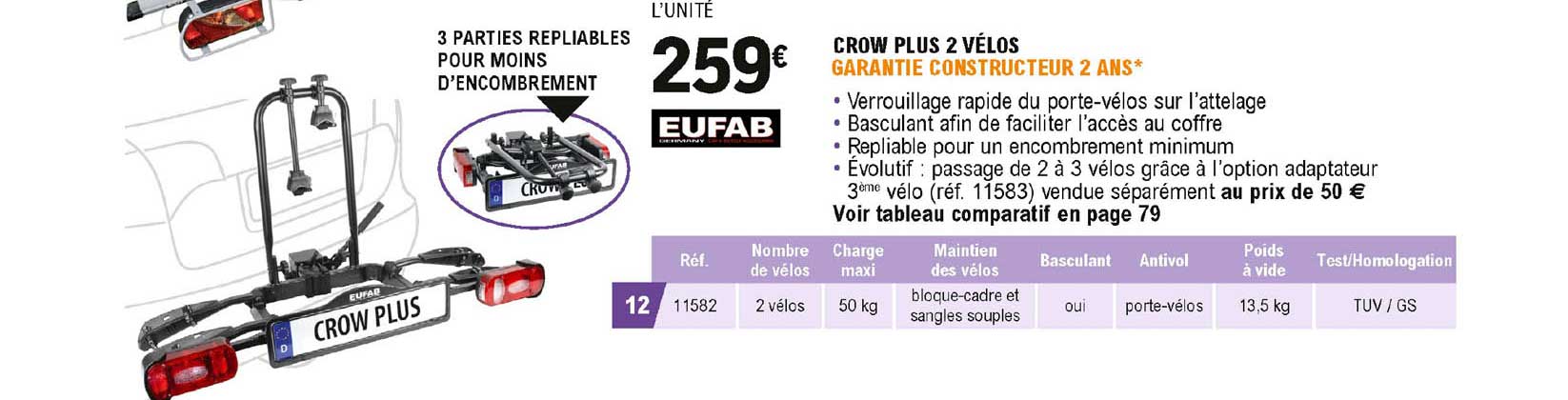 crow plus 2 vélos eufab