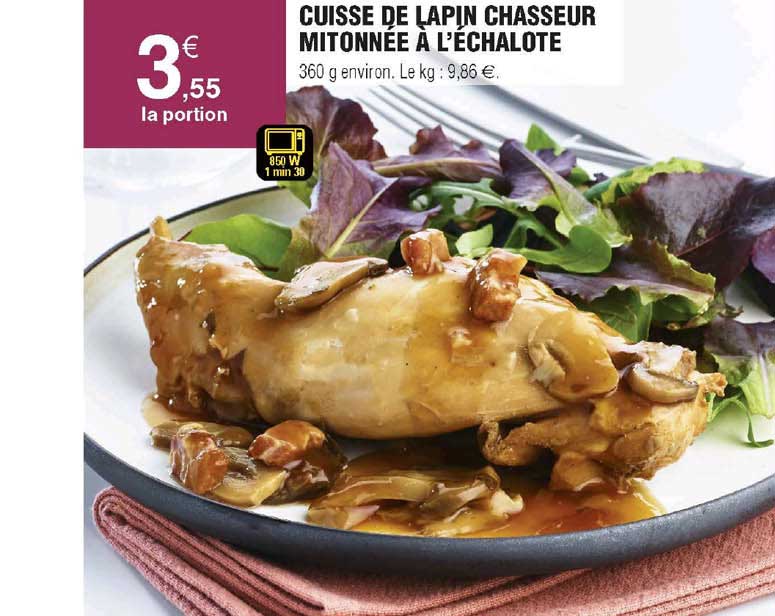 cuisse de lapin chasseur mitonnée à l'échalote
