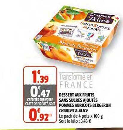 Dessert Aux Fruits Sans Sucres Ajoutés Pommes Abricots Bergeron Charles & Alice