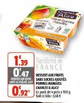Dessert Aux Fruits Sans Sucres Ajoutés Pommes Mangues Charles & Alice