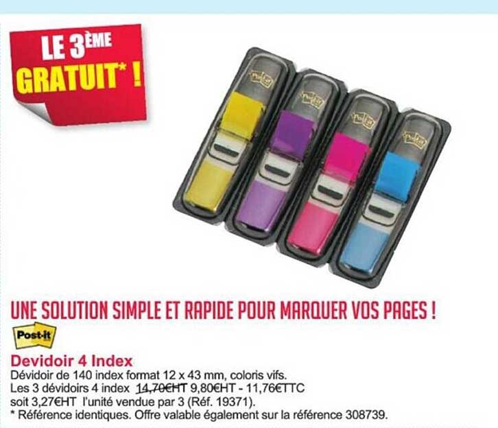 dévidoir 4 index post-it