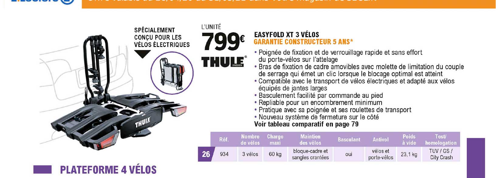 Easyfold Xt 3 Vélos Thule Sweden