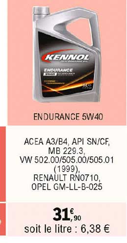 endurance 5w40 kennol