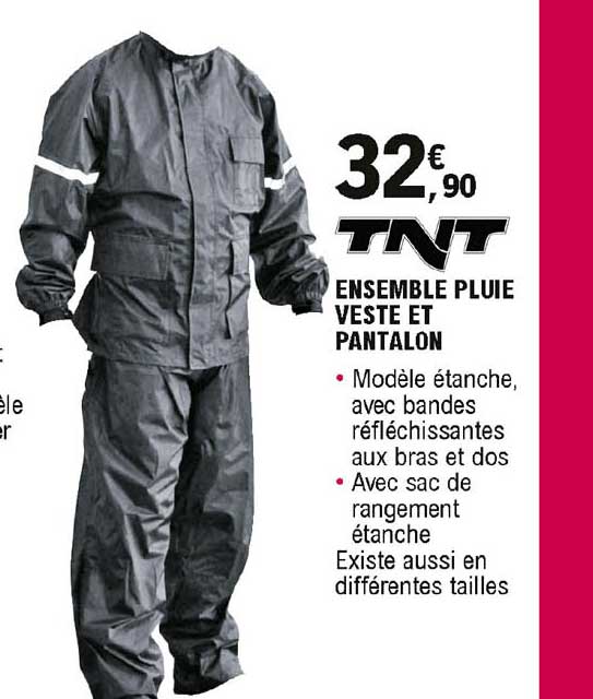 ensemble pluie veste et pantalon tnt