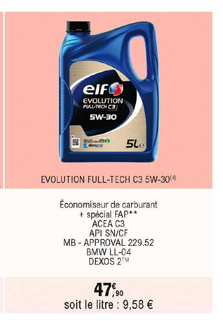 evolution full-tech c3 5w-30 elf