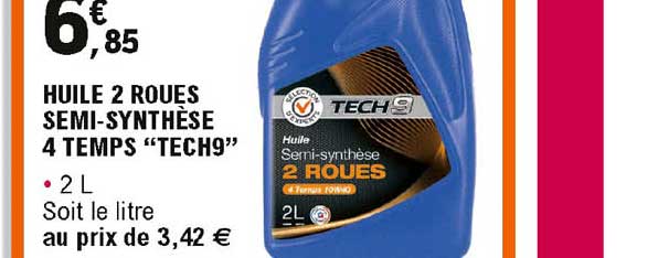 Huile 2 Roues Semi-synthèse 4 Temps "tech9"
