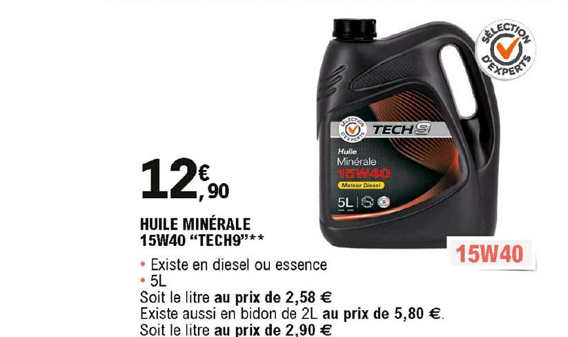 huile minérale 15w40 "tech9"