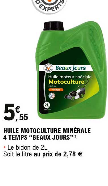 Huile Motoculture Minérale 4 Temps "beau Jours"