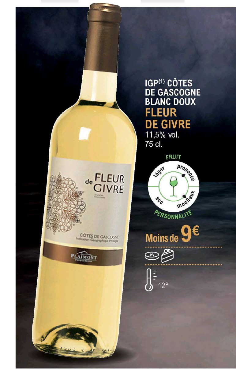 igp côtes de gascogne blanc doux fleur de givre