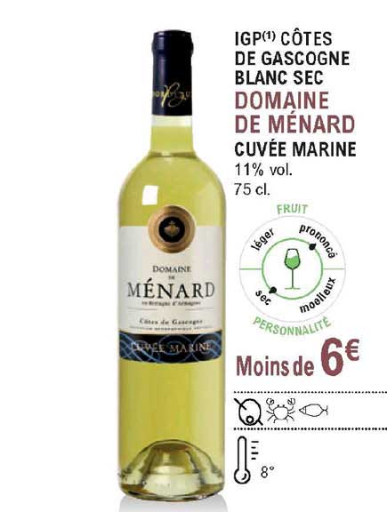 igp côtes de gascogne blanc sec domaine de ménard