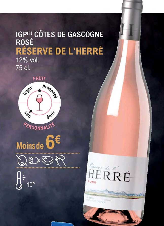 igp côtes de gascogne rosé réserve de l'herré
