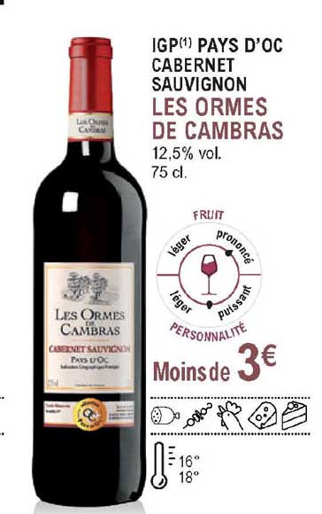 igp pays d'oc cabernet sauvignon les ormes de cambras