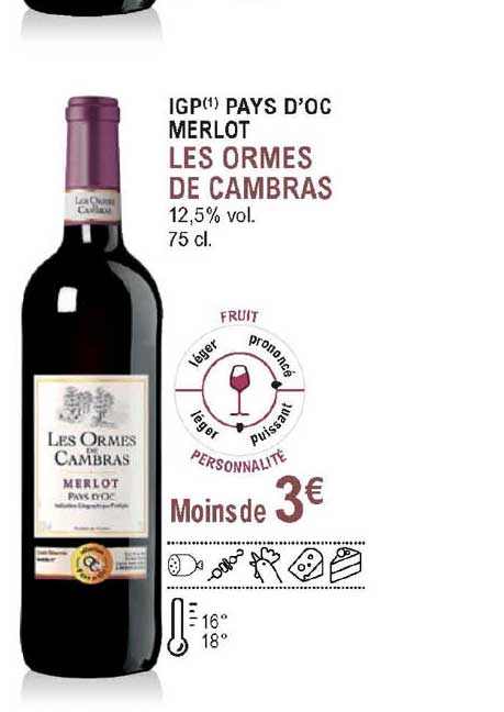 igp pays d'oc merlot les ormes de cambras