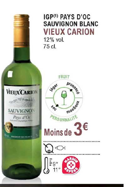Igp Pays D'oc Sauvignon Blanc Vieux Carion